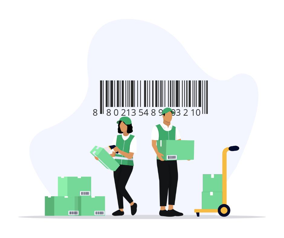 operatori di magazzino che scannerizzano barcode per effettuare picking